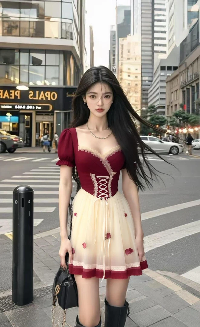 时尚气质显瘦红色别致设计感连衣裙女小众高级气质百搭氛围感穿搭