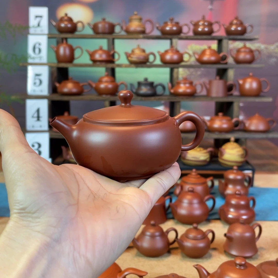 茶壶紫砂丁潮州手工手拉朱泥微瑕广源壶不退换壶