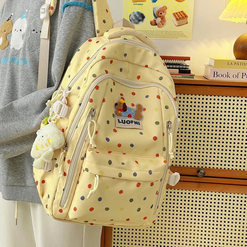 2025新款 高颜值书包女ins风初中生大学生简约大容量女生背双肩包