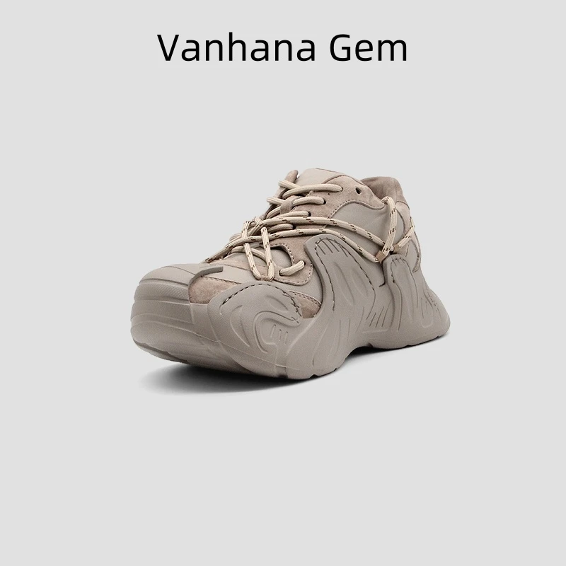 VANHANA GEM欧货潮款鞋新款老爹鞋真皮时尚设计师款女鞋1306211