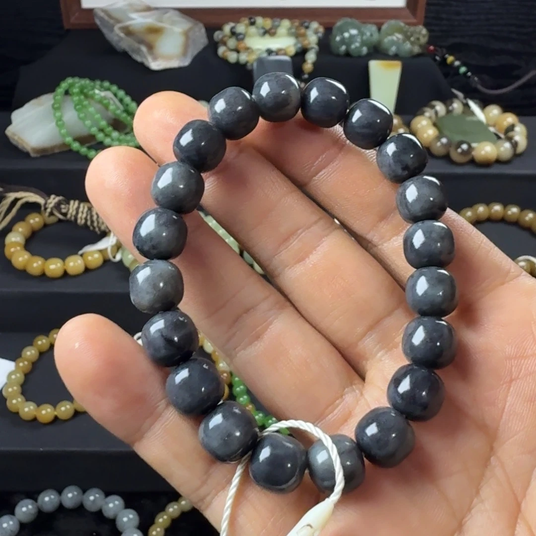 和田玉未镶嵌手链新疆若羌聚墨青花卡10 精品 性价比高