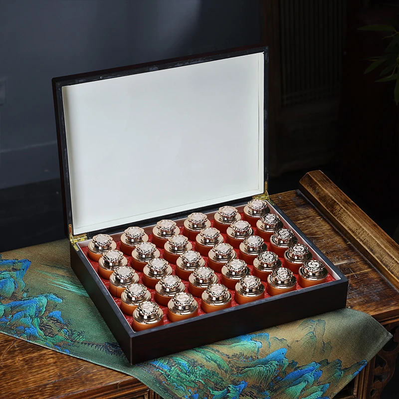 【黑檀木】白茶 白毫银针 30罐茶叶礼盒装300g