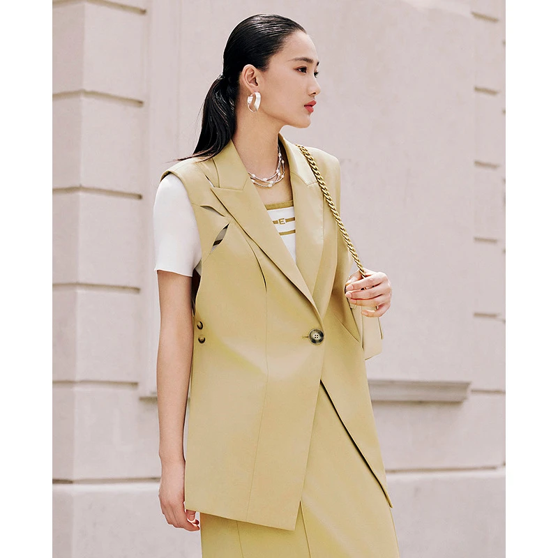 莱芙·艾迪儿小众女装老钱风女装洋气时髦气质无袖马甲1V2J13121