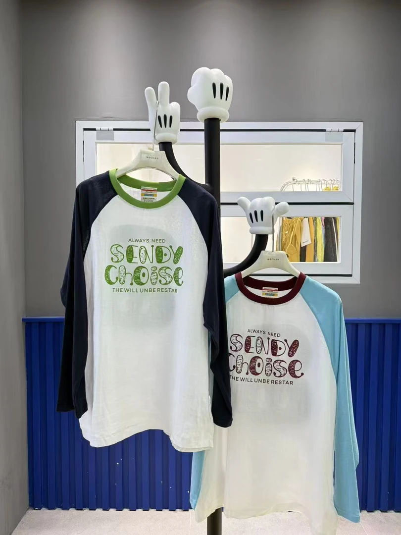 欧洲站BOHAN秀秀2025夏新品米奇数字8拼色防嗮T恤潮牌上衣欧货女