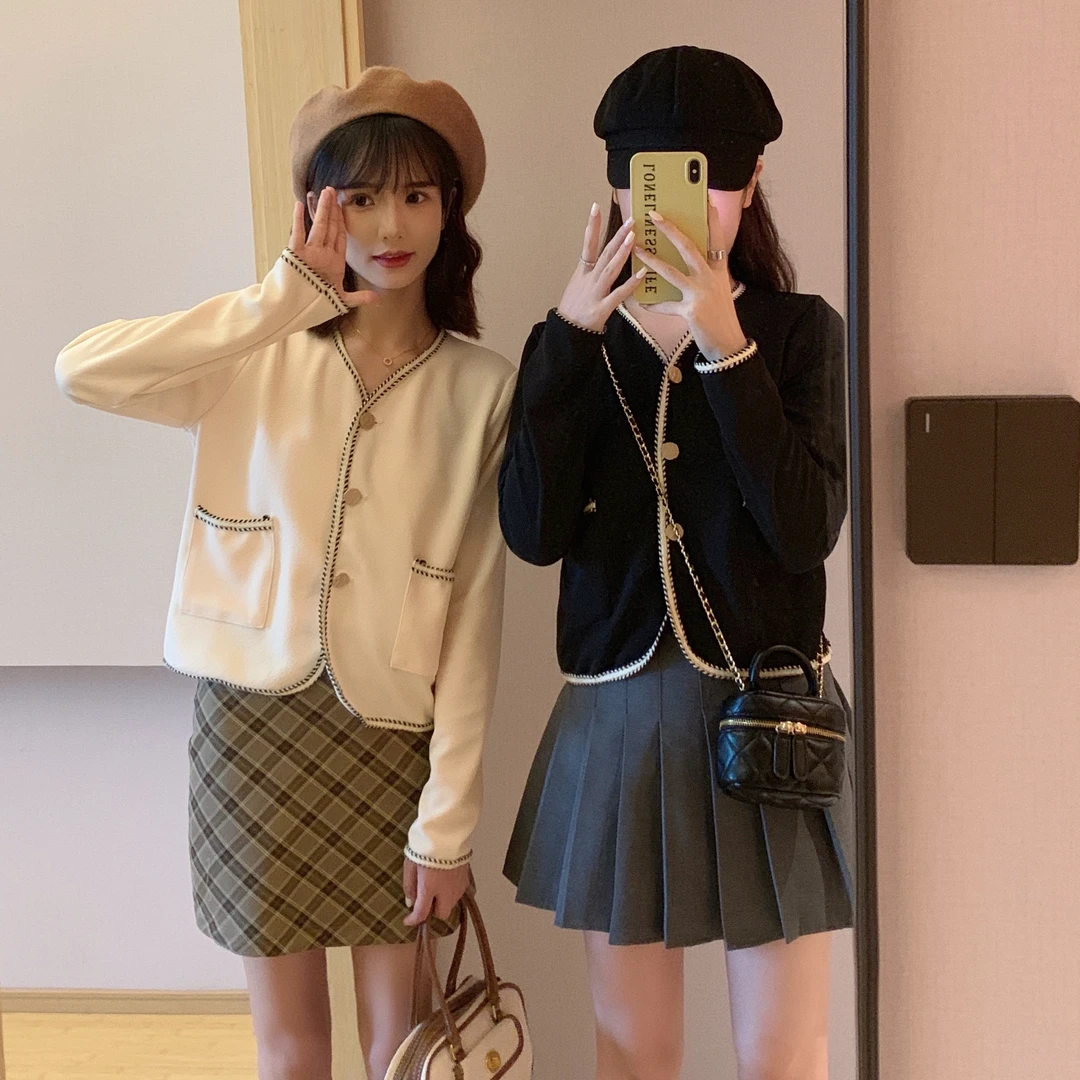 8370-2实拍2025春装大码女装气质小香风宽松短款上衣