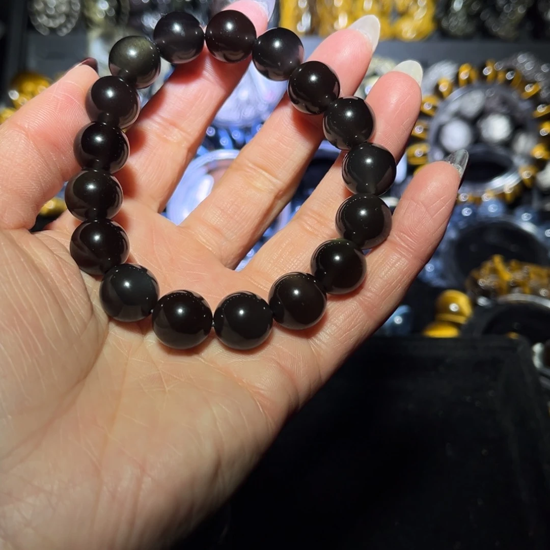 未镶嵌黑曜岩手链O****店冰彩12m双面眼