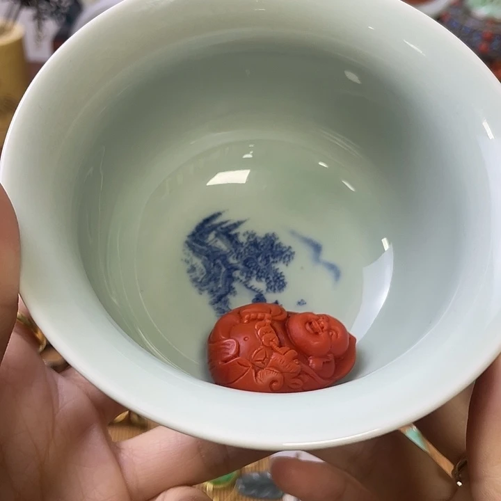 迟***儿杯精美雕刻物件物件