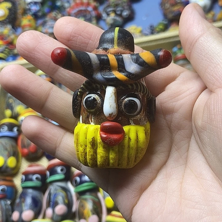 颈饰琉璃嘟嘟牛角娃059