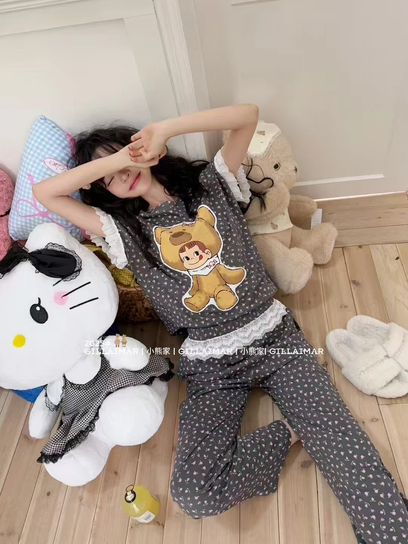 小熊彩点休闲套装