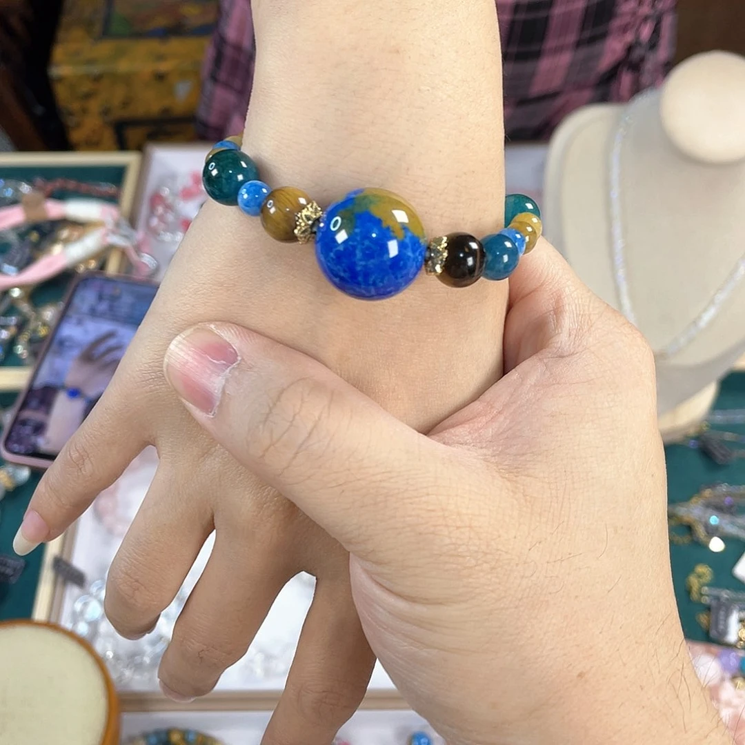 水晶手链银S925镀金镶嵌