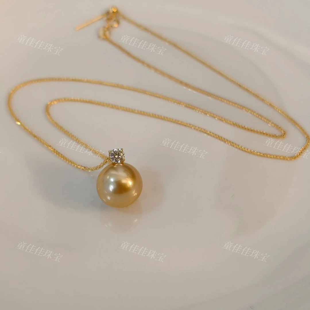 【特惠福利】“浓金”  海水南洋金珠吊坠 11-12mm