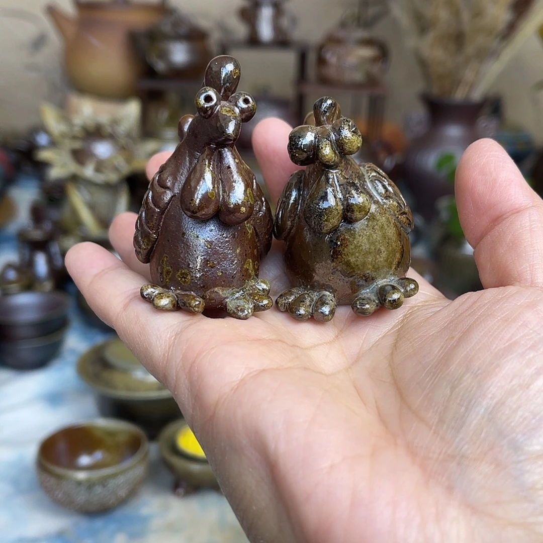 手工小鸡茶宠2只啊