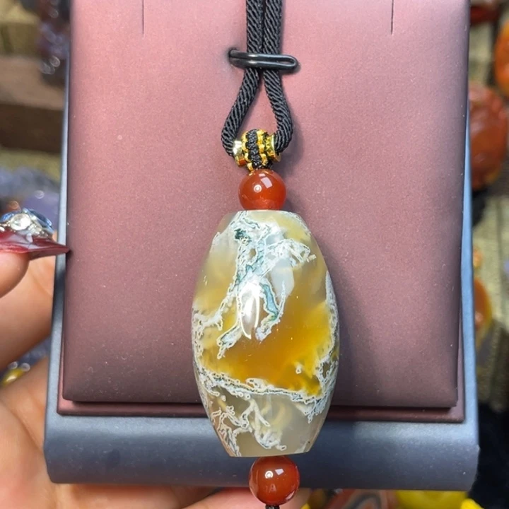 玛瑙/玉髓未镶嵌珠宝奇石品质天然水草手工打磨，抛光588