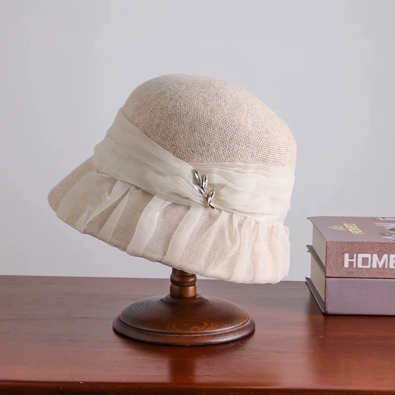 K2290百搭极简风秋冬季羊毛帽子盆帽时尚渔夫帽