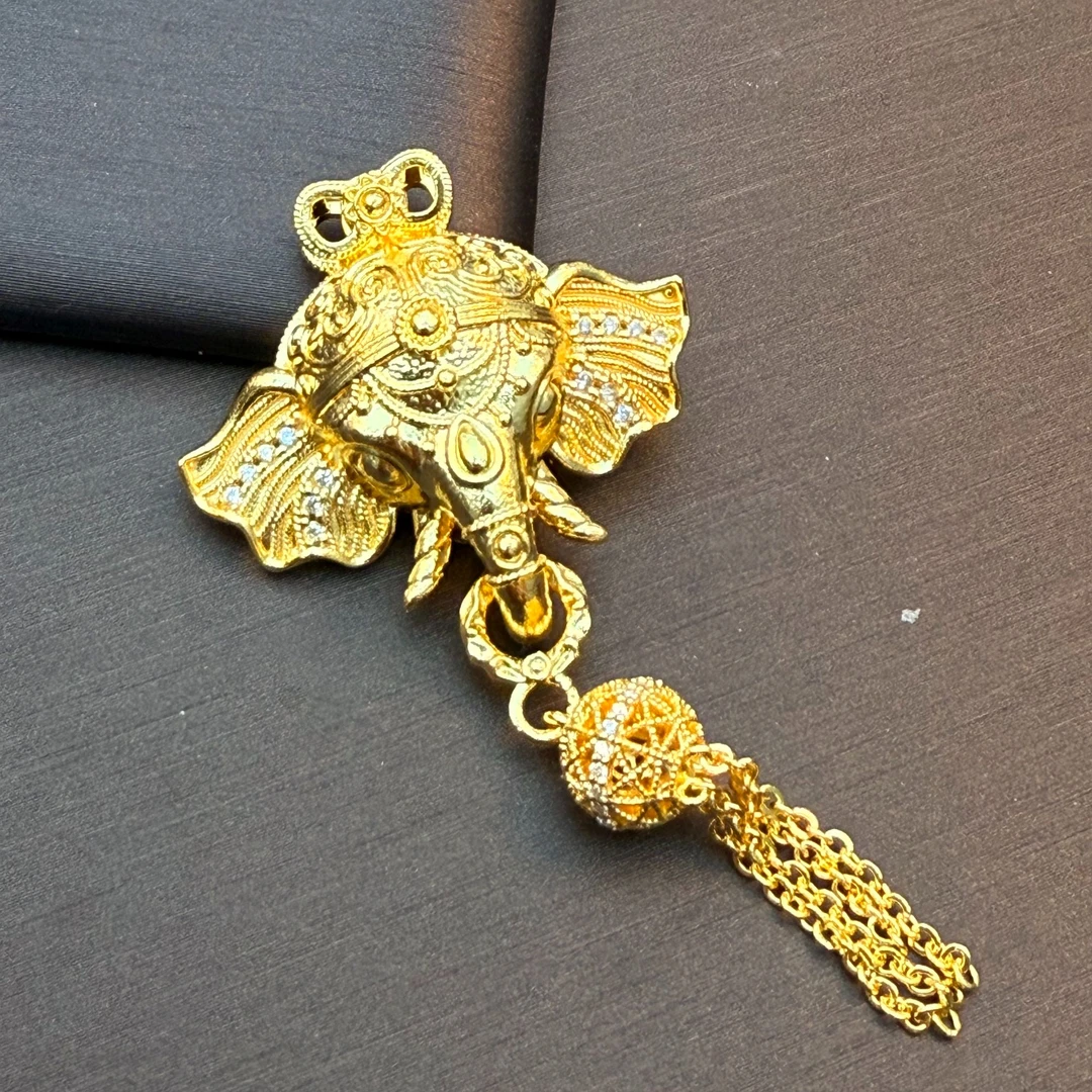 吊坠足银 镶嵌大象吊坠