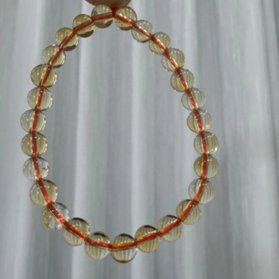 纯天然黄水晶手链暴力黄6到7毫米多样性发其一