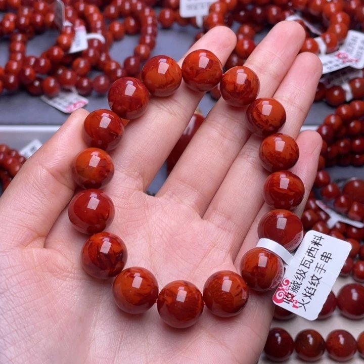六***一南红玛瑙未镶嵌其他13mm收藏级瓦西妖孽火焰手串