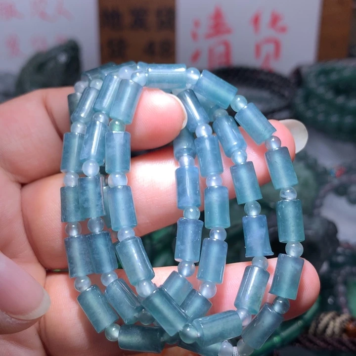 翡翠颈饰未镶嵌保真天然A货翡翠