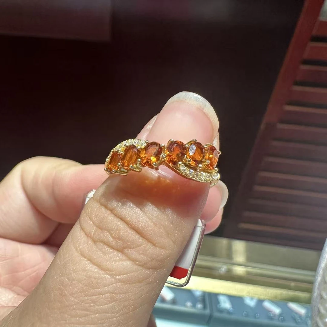 【330】天然黄水晶戒指设计款银S925