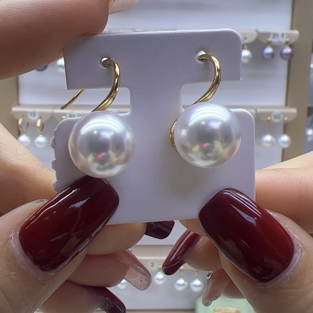 淡水珍珠耳饰银S925镶嵌
