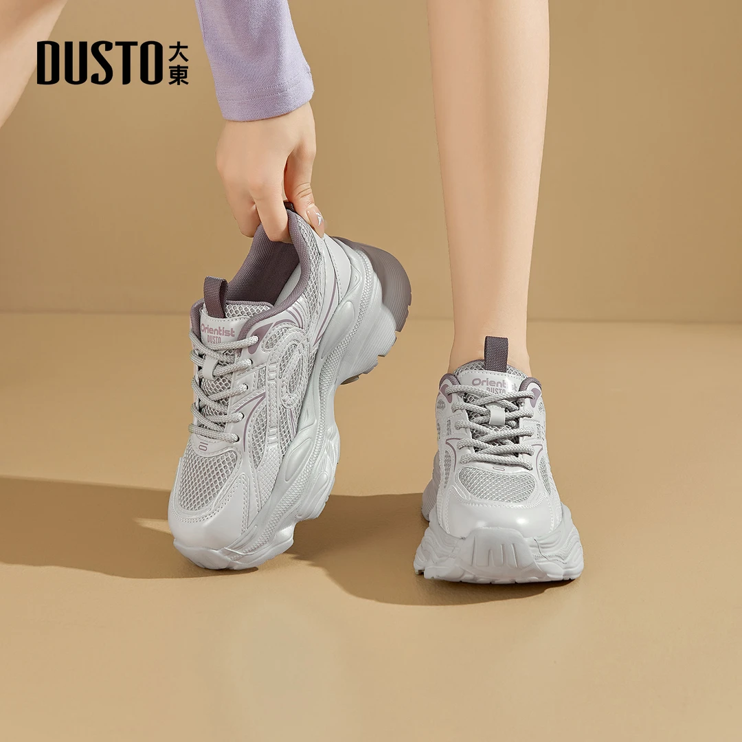 大东网面老爹鞋2025夏季新款爆款运动休闲鞋潮流厚底增高女鞋1348