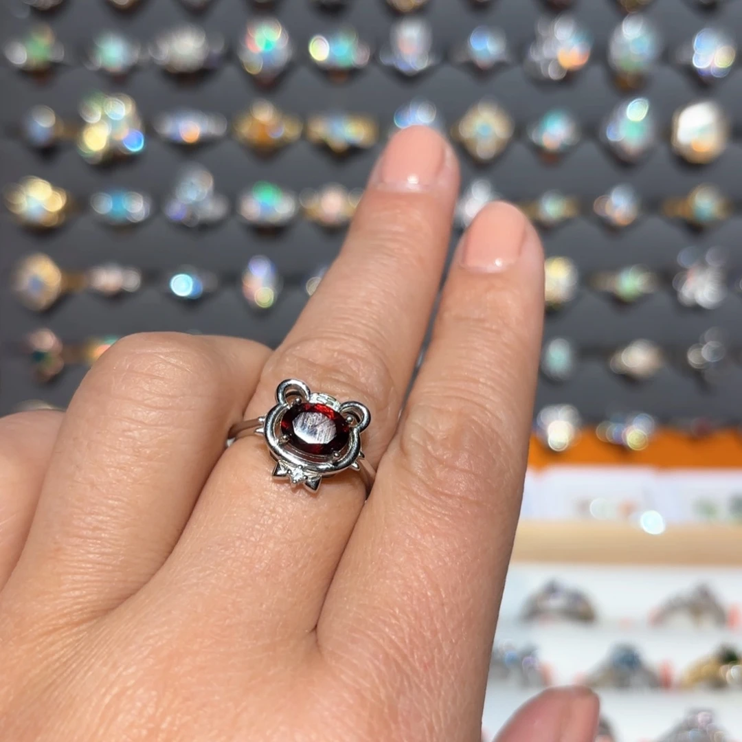 海蓝宝石戒圈银S925镶嵌