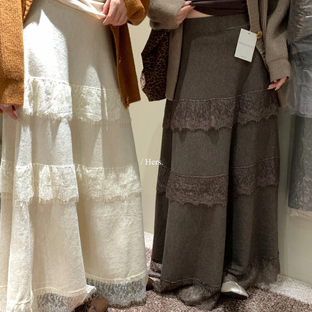 【张开心】美呆了！！穿出大长腿超仙精致气质蕾丝拼接大裙摆半身裙