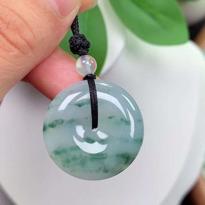 翡翠未镶嵌颈饰平安扣 25.1x6.2mm