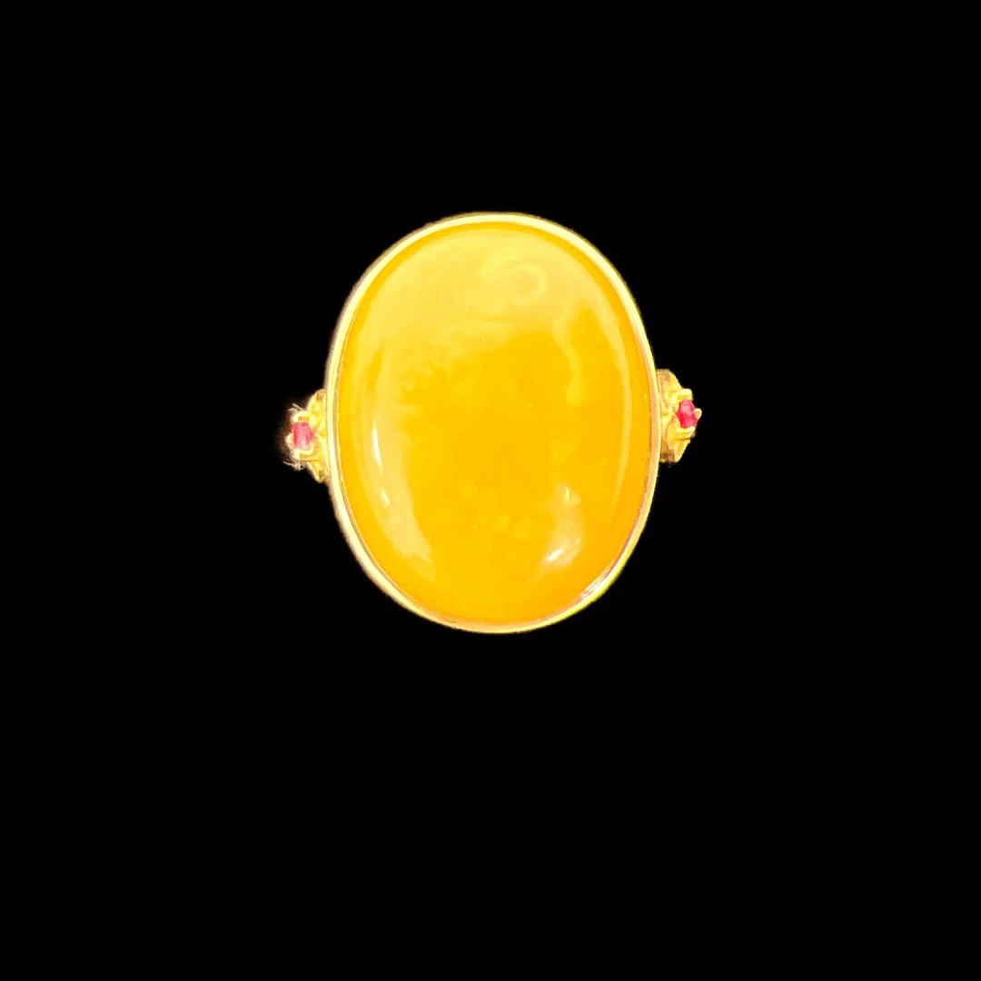 V2417蜜蜡戒指，孤品