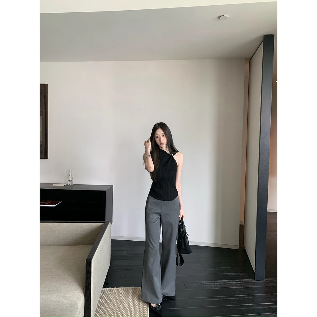 FORNI 社交烦恼 腰袢西装长裤休闲裤时尚女士垂感设计师