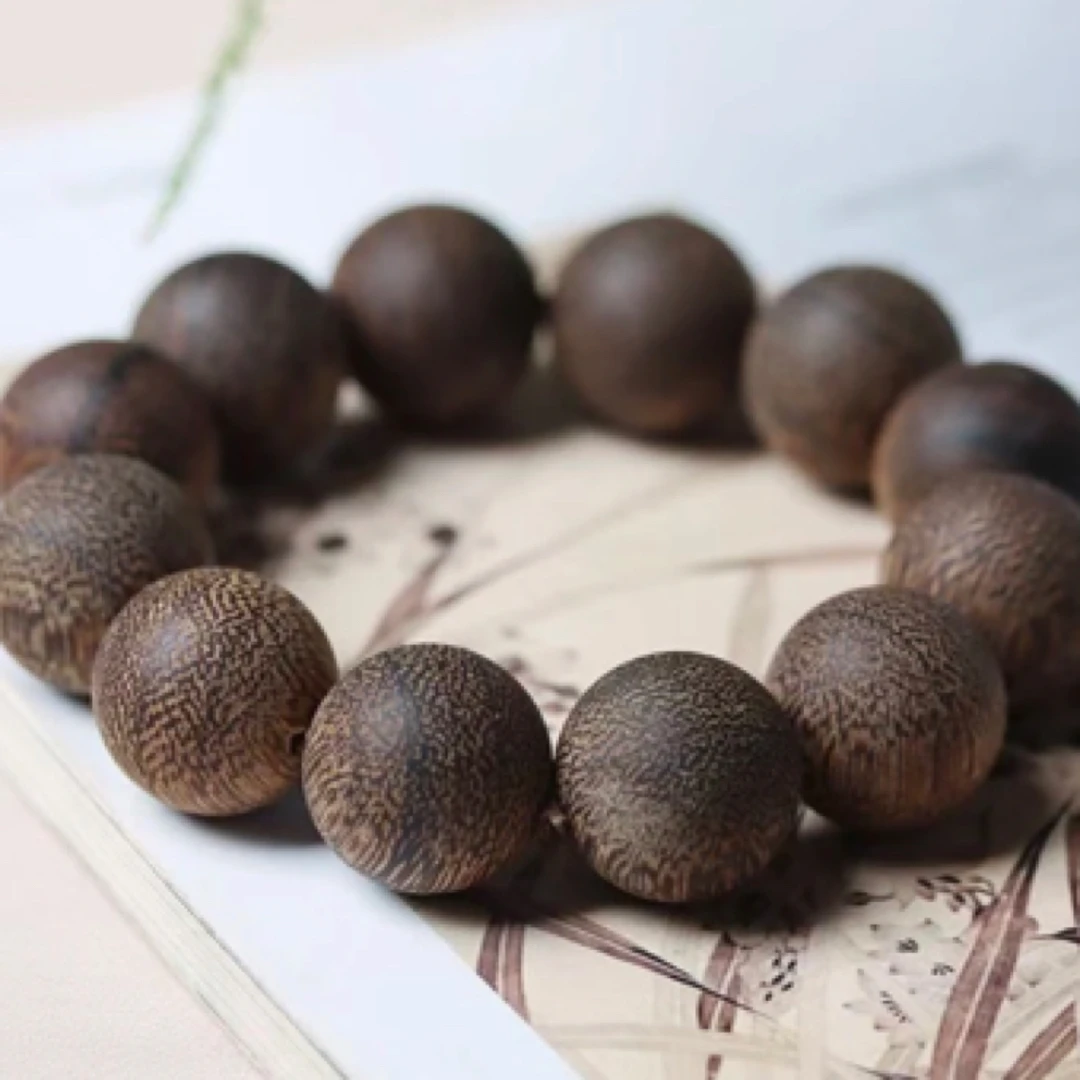 天然阴沉圆珠齐楠沉木15m手串3805