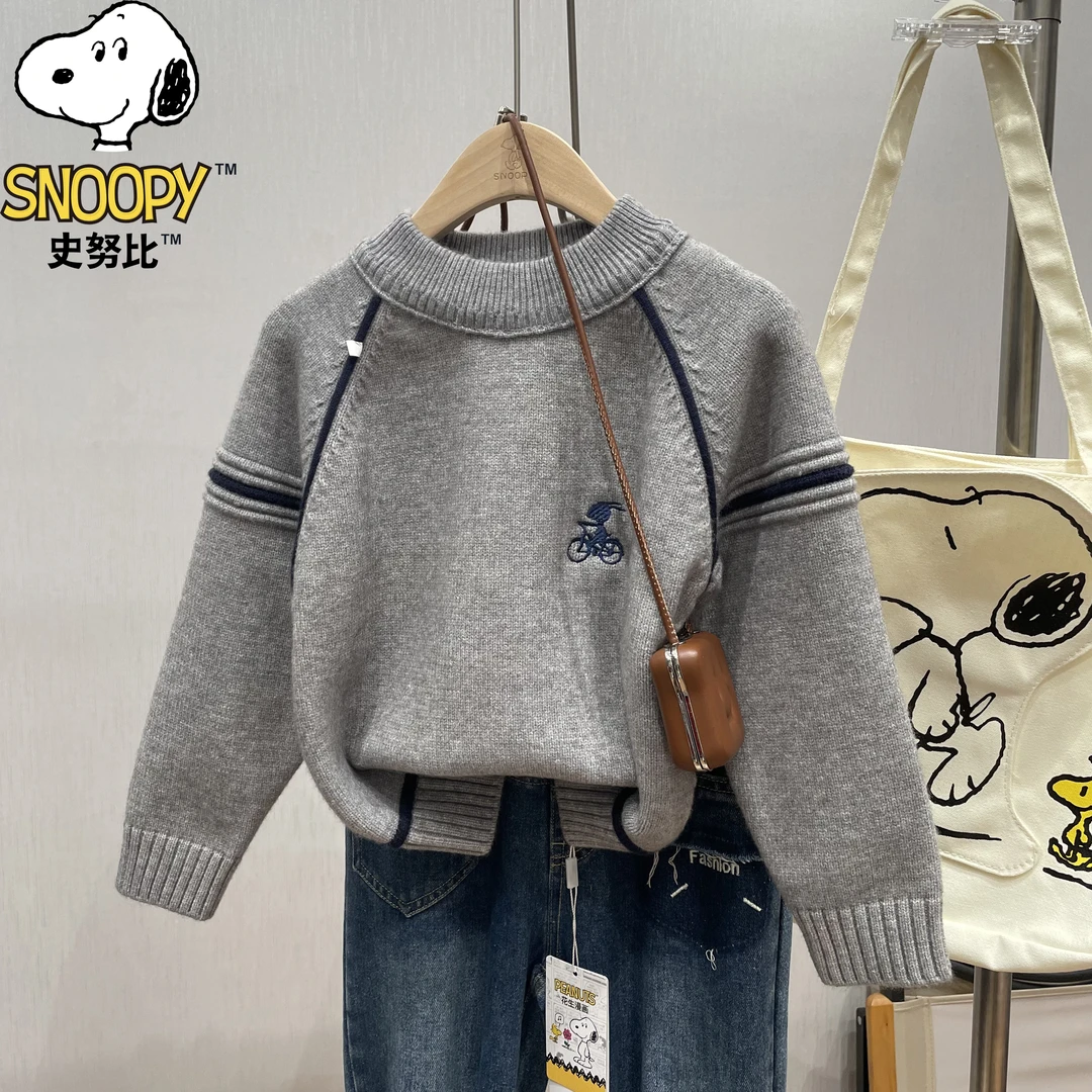 Snoopy/史努比儿童秋冬韩版男童女童洋气加厚套头毛衣大童男孩潮