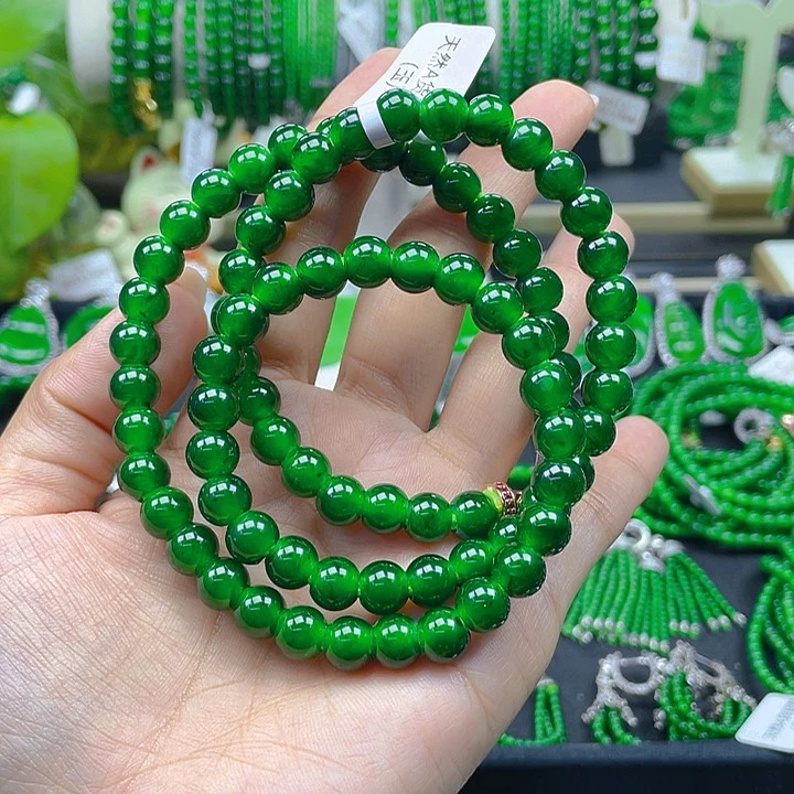 翡翠颈饰未镶嵌圆珠项链8