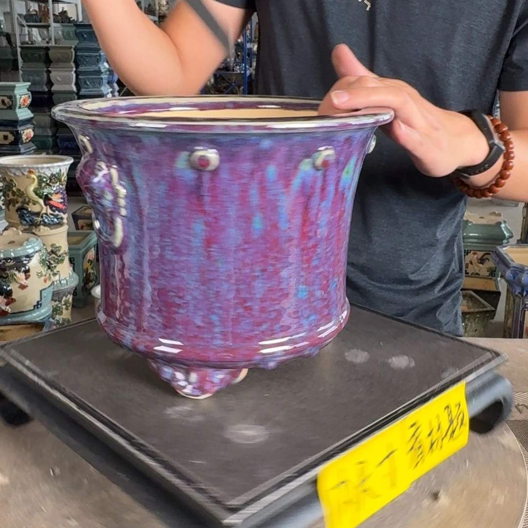 一风堂石湾花盆。打磨痕迹，内口20*16