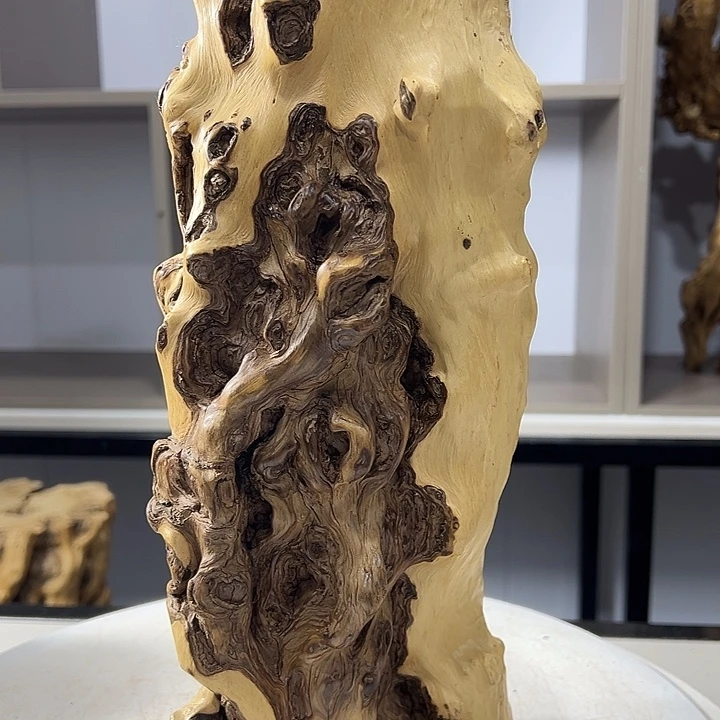 木石榴木榴疤柱子摆件