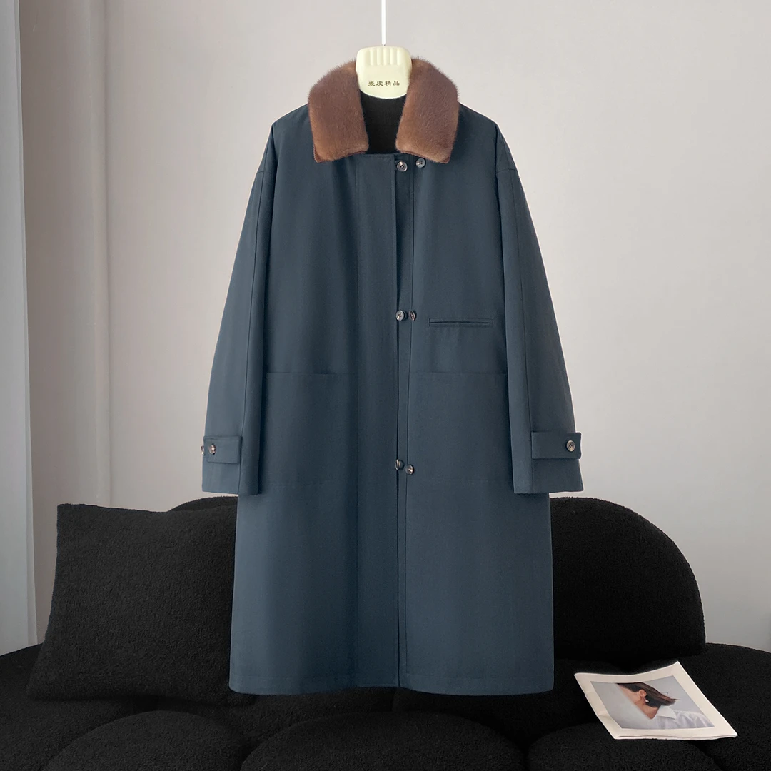 KAISER/凯撒5Y1805中长款秋冬休闲百搭女士宽松水貂毛领鹅绒服