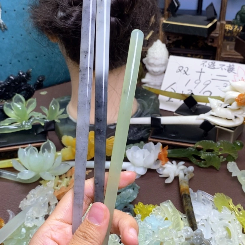 【闪购商品】未镶嵌蛇纹石玉发饰我****我