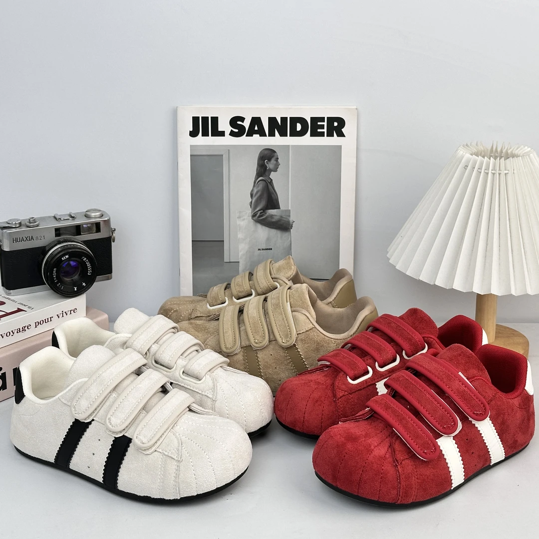 复古厚底德训鞋女2025新款韩版魔术贴内增高丑萌大头鞋运动休闲鞋