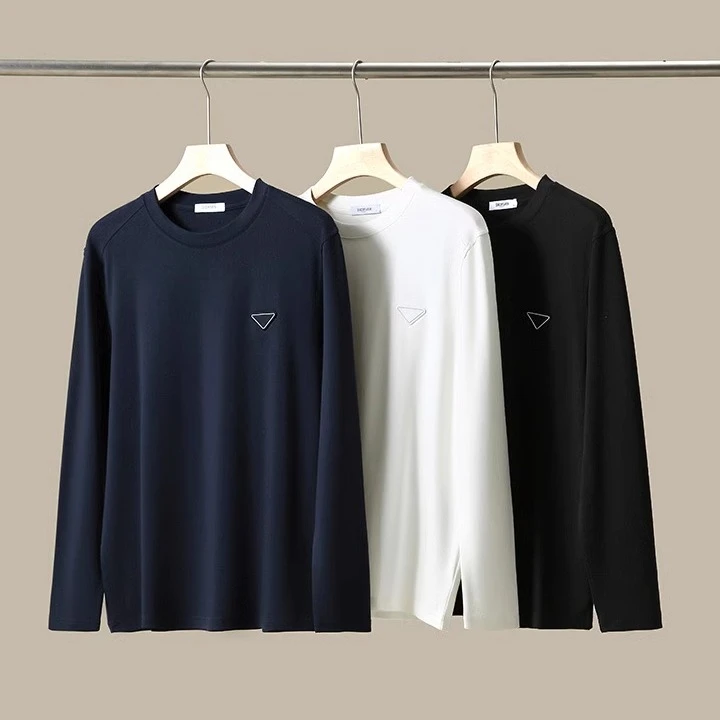 意式奢宠莫代尔肌肤系列高端男女情侣柔软弹力透气打底衫长袖T恤