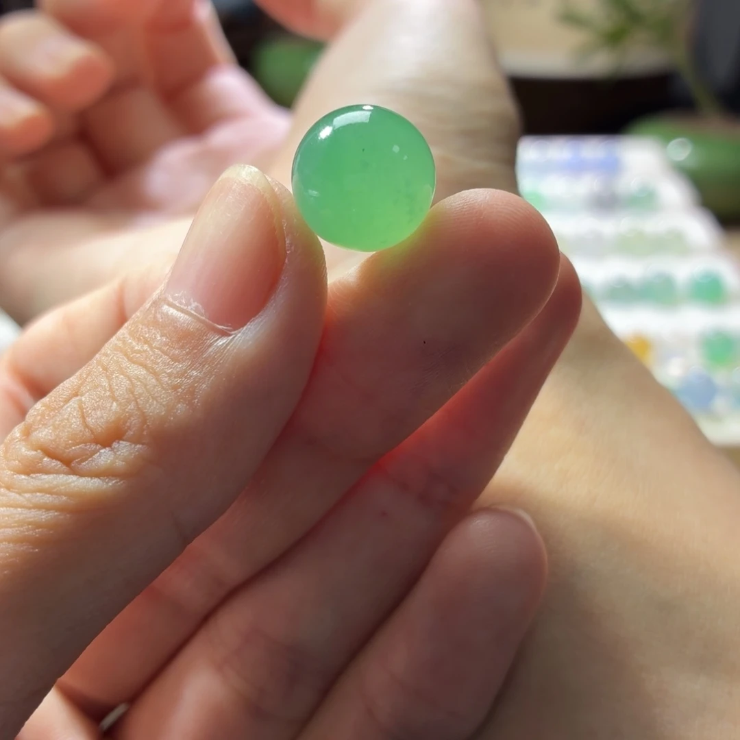 定制翡翠未镶嵌卡12➕绿珠