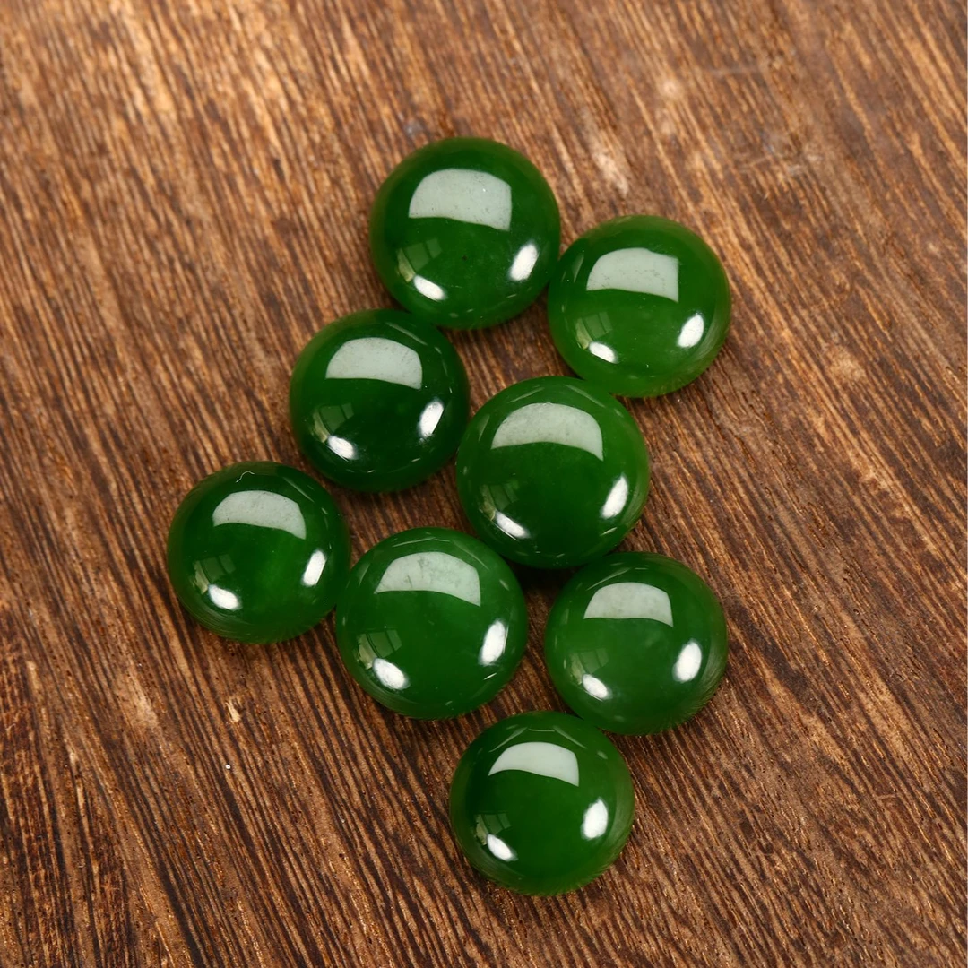 和田玉碧玉戒面-12mm（多样性发货）