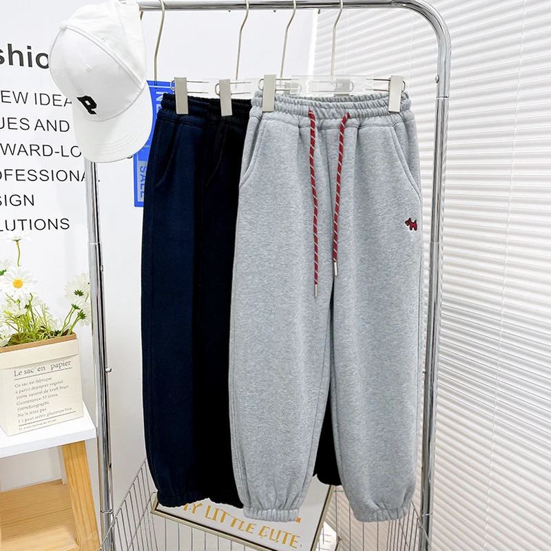 秋冬新款儿童加绒裤子宽松女童秋装长裤百搭洋气潮zb3801简约童品