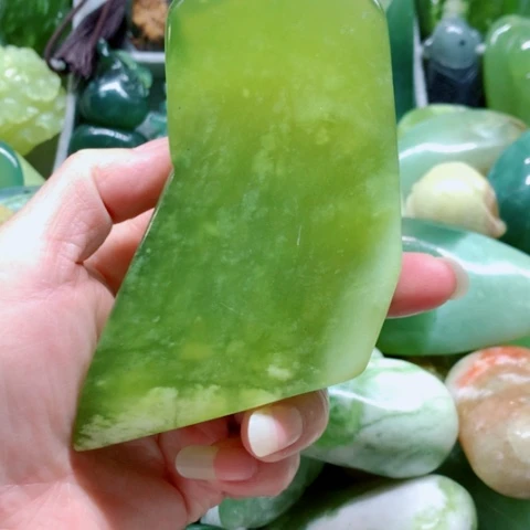 蛇纹石玉未镶嵌手把件