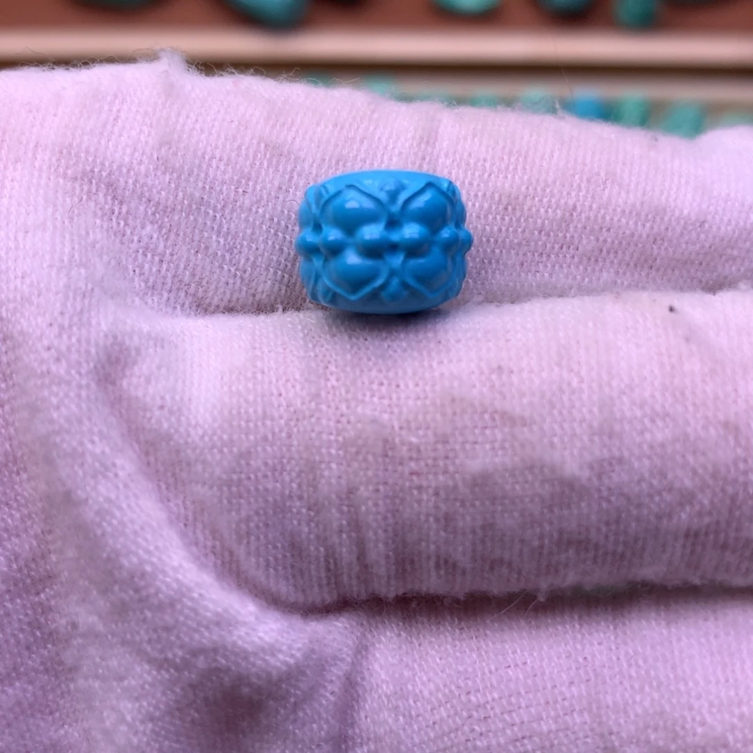 原生态散珠配珠并蒂莲花蓝色卡11