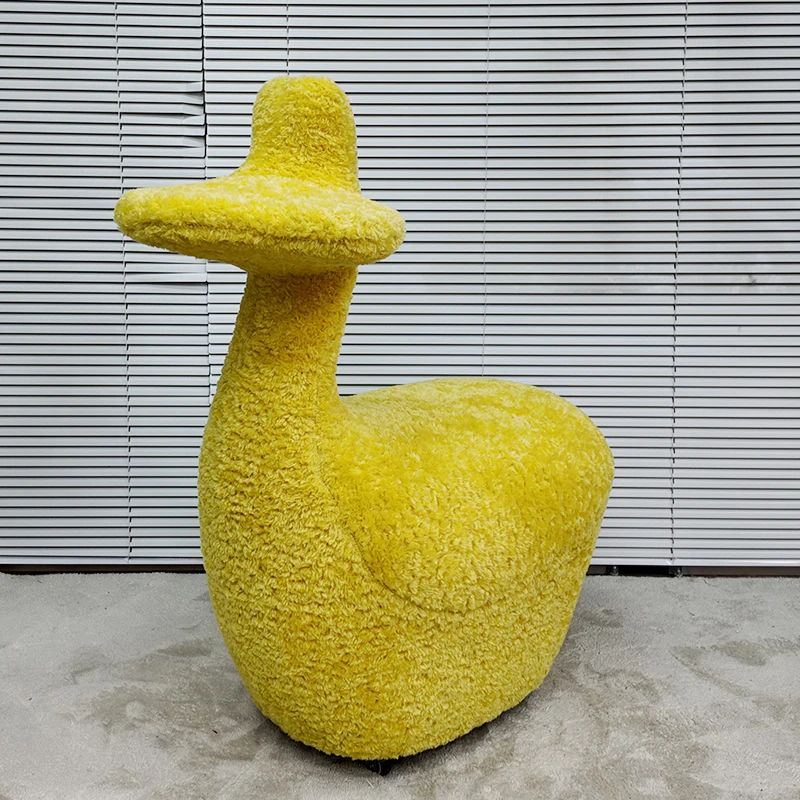阑印悦品溜溜鸭设计师款手游椅滑轮椅可滑动客厅可爱趣味沙发椅