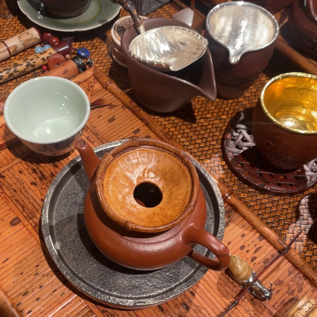 紫砂茶案竹制投茶器竹制投茶器