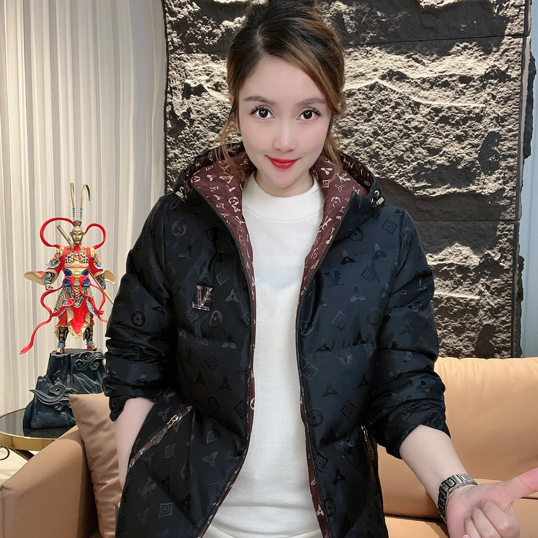 【VanJazny】新款潮流男士轻奢暗纹连帽羽绒外套