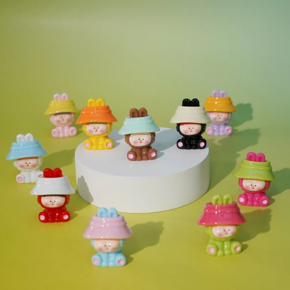 【夜光戴帽李四】一组10个颜色办公室书桌公仔潮玩