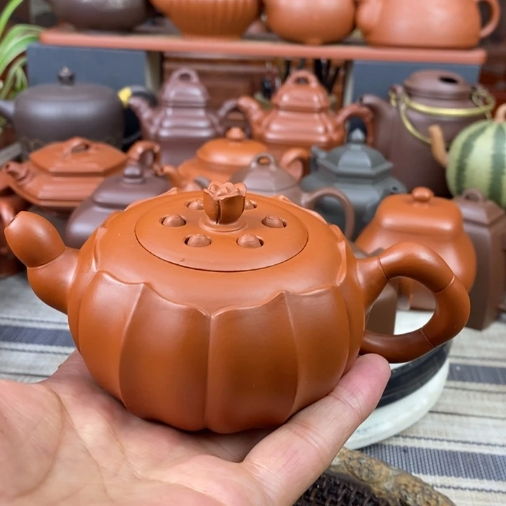 紫砂茶壶莲子230Cc原矿赵庄朱泥特价