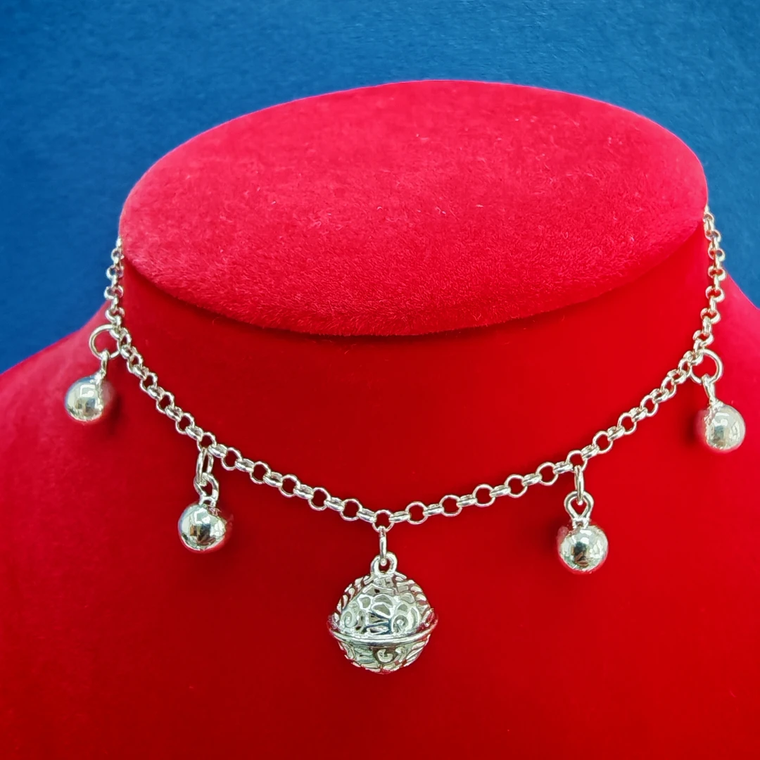 足银脚链 新款足银饰品脚链好看时尚洋气